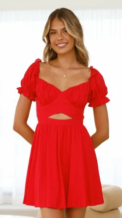 Magnolia Mini Dress - Red