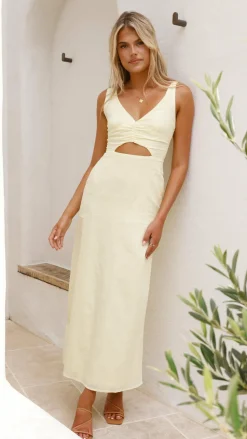Mahalia Maxi Dress - Soft Yellow