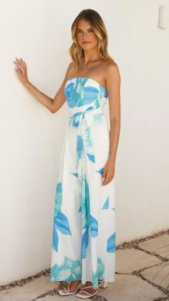 Maisy Strapless Jumpsuit - Blue Teal