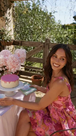 Malika Mini Dress - Pink