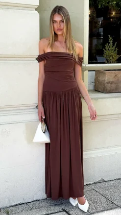 Manalla Maxi Dress - Brown
