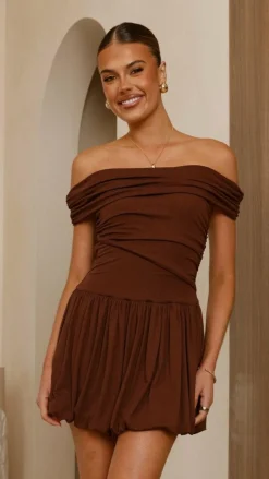 Manalla Mini Dress - Brown