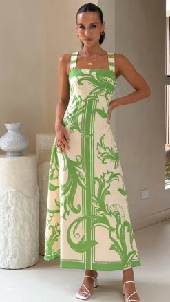 Mandy Maxi Dress - Sage / Cream