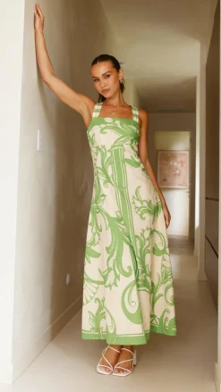 Mandy Maxi Dress - Sage / Cream