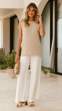 Marah Sleeveless Top - Tan