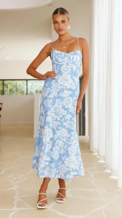 Margie Midi Dress - Blue Floral