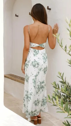 Margie Midi Dress - Green Floral