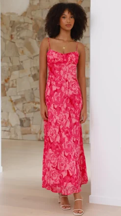 Margie Midi Dress - Pink Floral