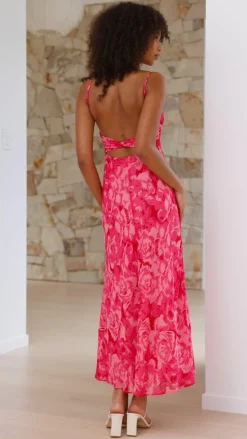 Margie Midi Dress - Pink Floral