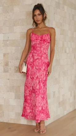 Margie Midi Dress - Pink Floral