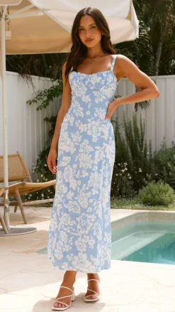 Margo Midi Dress - Blue Floral