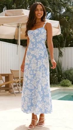 Margo Midi Dress - Blue Floral