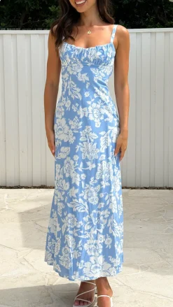 Margo Midi Dress - Blue Floral