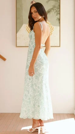 Margo Midi Dress - Green Flower