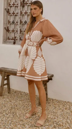 Mariel Long Sleeve Mini Dress - Siena