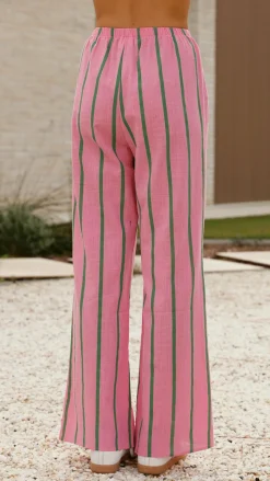 Matcha Long Sleeve Top and Pants Set - Teal / Pink