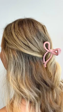 Matte Bow Claw Clip - Pink