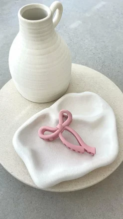 Matte Bow Claw Clip - Pink