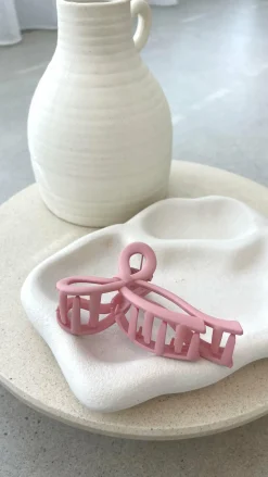 Matte Bow Claw Clip - Pink