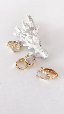 Maya Twist Earrings Set - Gold