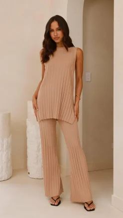 Megan Knit Pants - Camel