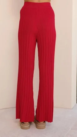 Megan Knit Pants - Red