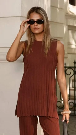 Megan Knit Top - Chocolate