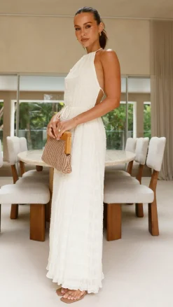 Melanie Halter Neck Maxi Dress - Cream