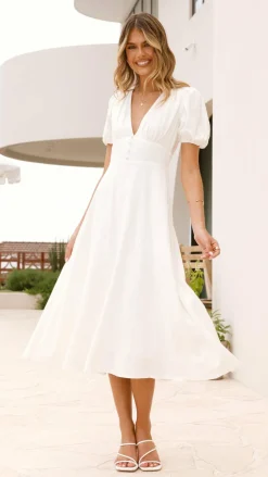 Melea Midi Dress - White