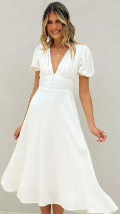 Melea Midi Dress - White