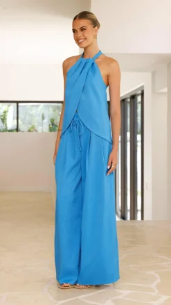 Melinda High Waist Pants - Blue