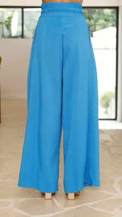 Melinda High Waist Pants - Blue