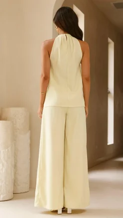 Melinda High Waist Pants - Soft Yellow