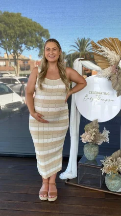 Mikayla Midi Dress - Beige