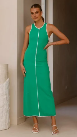 Milli Maxi Dress - Green/White