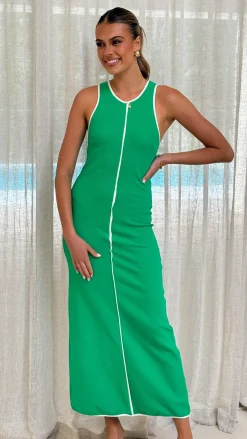 Milli Maxi Dress - Green/White