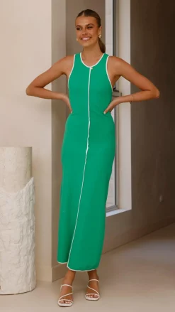 Milli Maxi Dress - Green/White