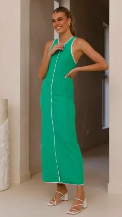 Milli Maxi Dress - Green/White