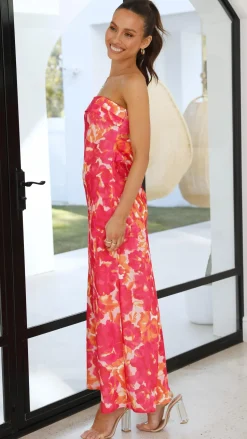 Miya Maxi Dress - Pink/Red Floral