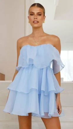 Monet Mini Dress - Blue