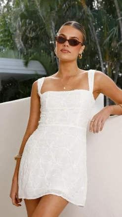 Nadalia Mini Dress - White Lace