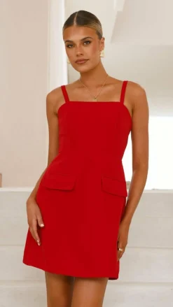 Naoki Mini Dress - Red