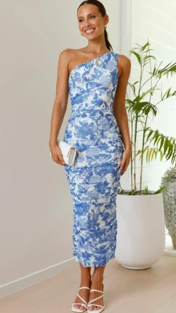 Natalia Midi Dress - Blue Floral