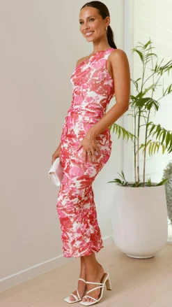 Natalia Midi Dress - Pink Floral