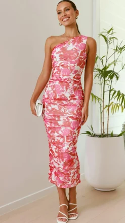 Natalia Midi Dress - Pink Floral