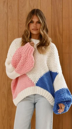 Nila Knit Sweater - White Multi