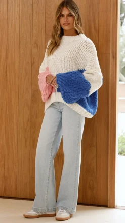 Nila Knit Sweater - White Multi