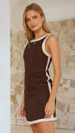 Norah Mini Dress - Chocolate