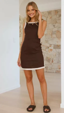 Norah Mini Dress - Chocolate