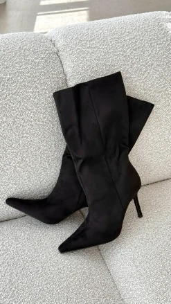 Nour Boots - Black Suede